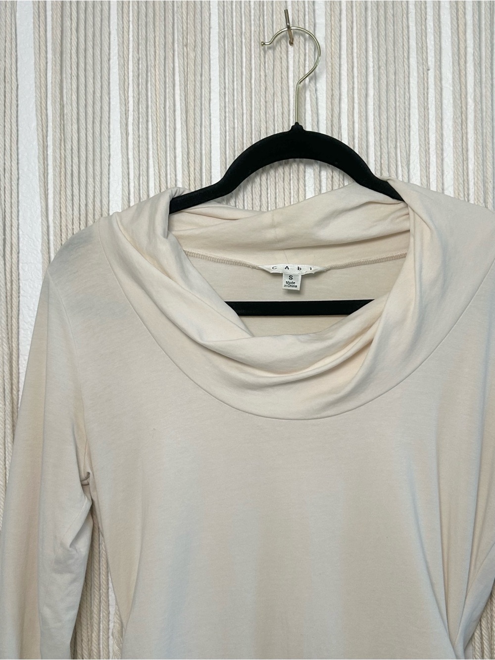 CAbi Elegant Twisted Neck Long Sleeve Top in Cream - Picture 4 of 11